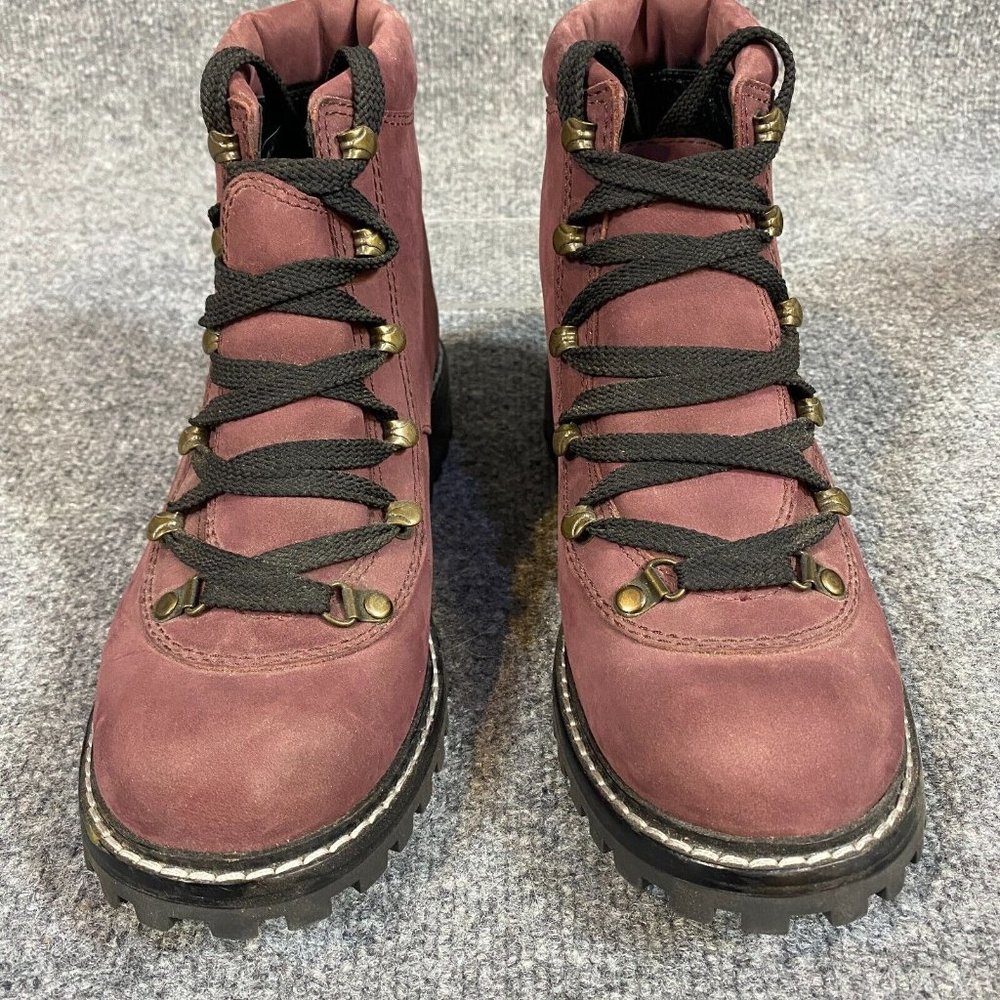 MARC By MARC JACOBS Womens Boots 9 / 40 Red Suede Speed Lace Hikers NEW - Picture 2 of 9